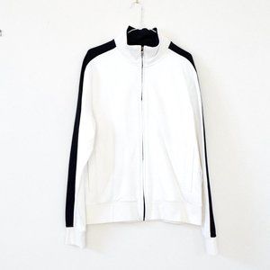 BANANA REPUBLIC White Athletic Contrast Zip Up Track Jacket | Size S